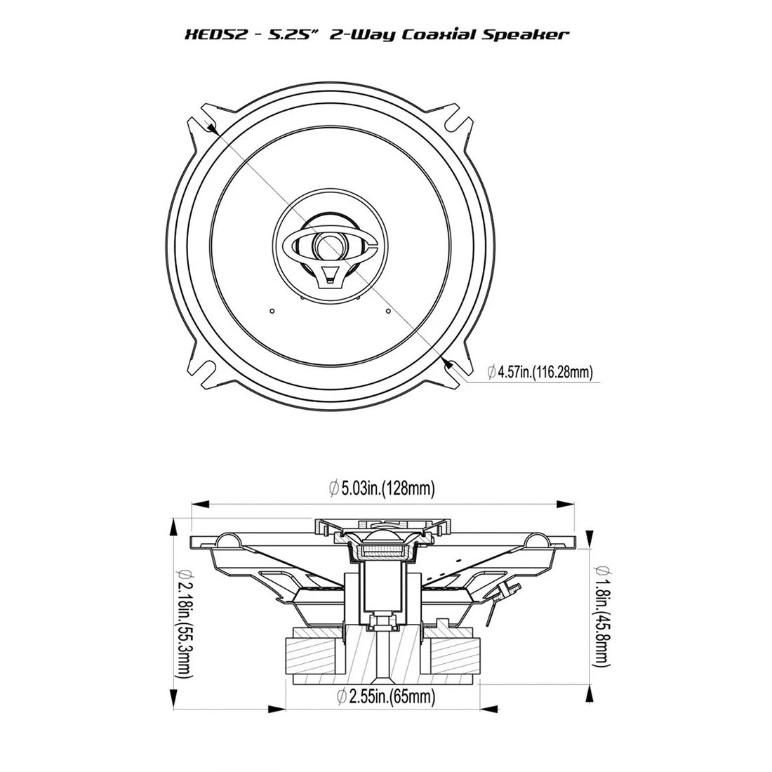 Cerwin Vega XED52 5.25" 30W RMS 4 Ohm 2-Way Coaxial Speakers - Pair