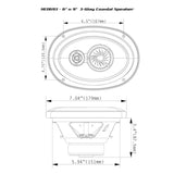 Cerwin Vega XED693 6x9" 45W RMS 4 Ohm 3-Way Coaxial Speakers - Pair