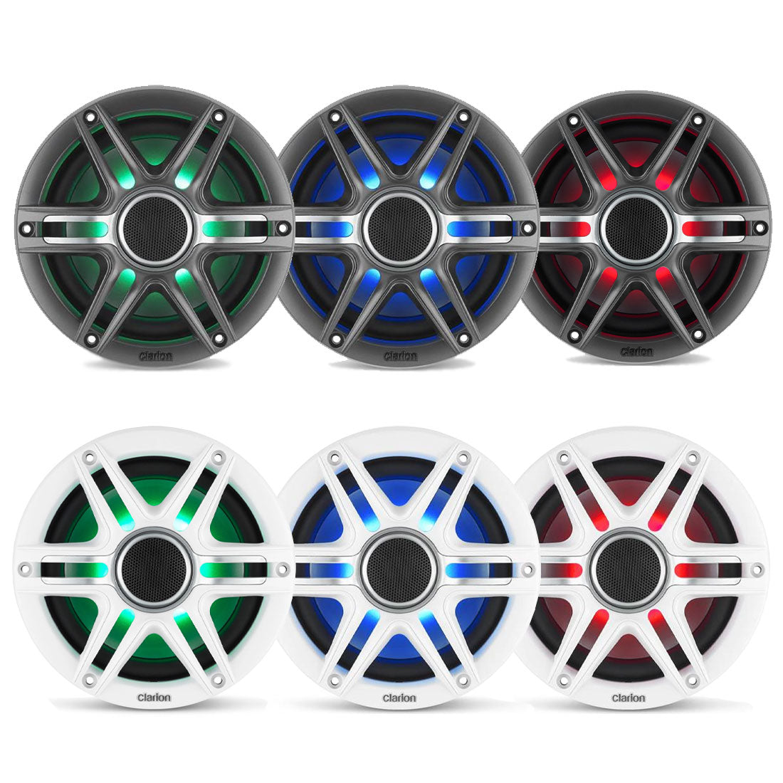 Clarion CMSP-651RGB-SWG 6.5" Coaxial RGB Speakers with Sport Grilles - #92620