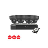 Cymbol 4CH IP Kit With 4 x 5MP White VPD Cameras and 4CH 1TB NVR - Black