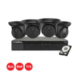 Cymbol 4Channel IP Camera Kit With 4 x 4MP White Turret Cameras and 4Channel 1TB NVR (Copy)