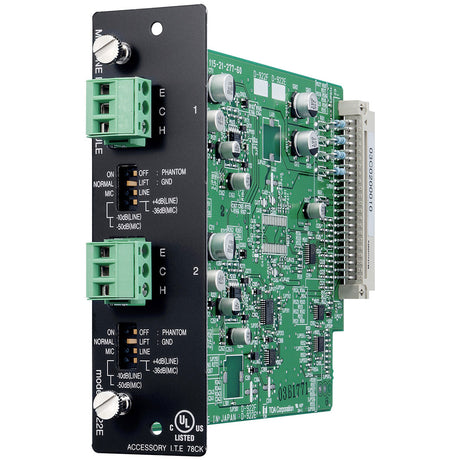 TOA D-922E Mic/Line Input Module for D-901 with Removable Terminal Block Connector and Ground Lift