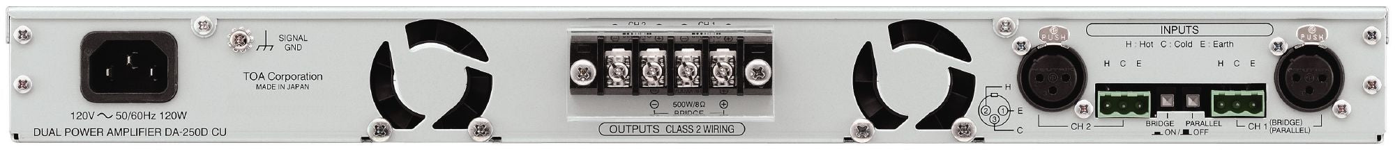 TOA DA-250DH 2-Channel Digital Power Amplifier 250W - Gibbys