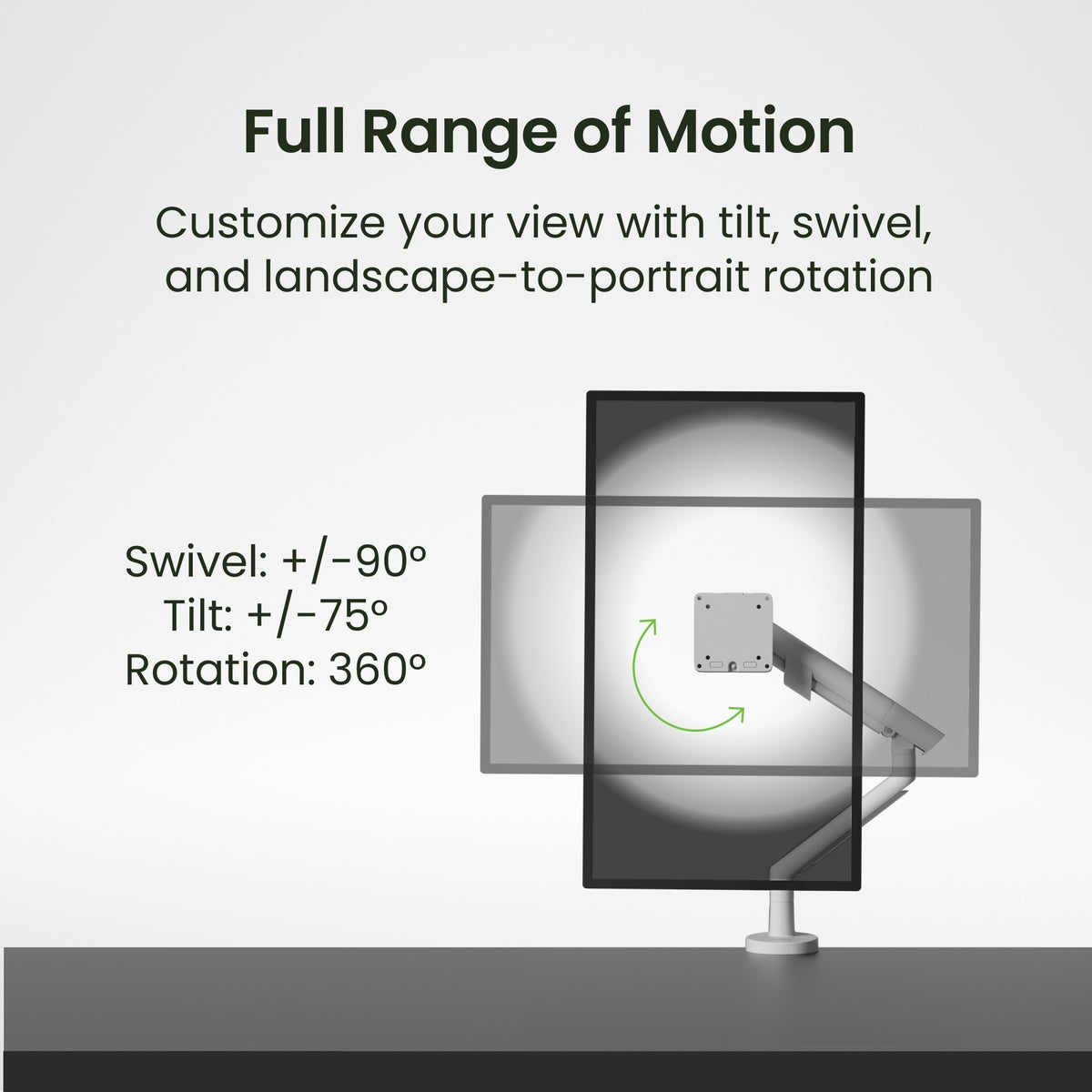 Kanto DM1 Single Monitor Desktop Mount with Spring-Assisted Height Adjustment