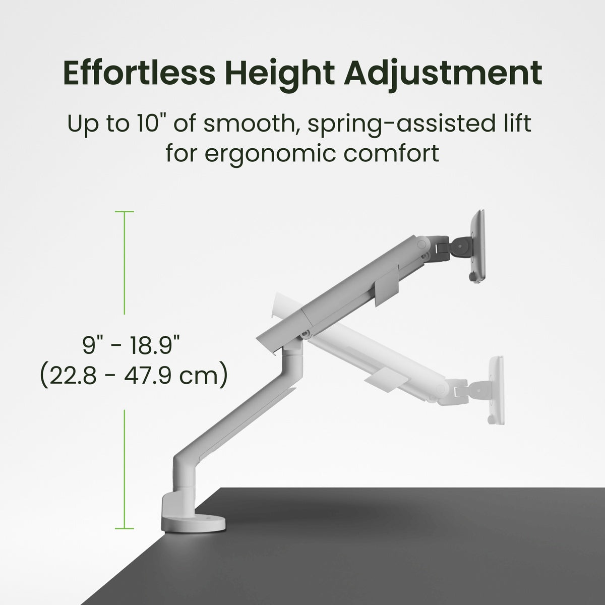 Kanto DM1 Single Monitor Desktop Mount with Spring-Assisted Height Adjustment