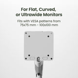 Kanto DM2 Dual Monitor Desktop Mount with Spring-Assisted Height Adjustment - White