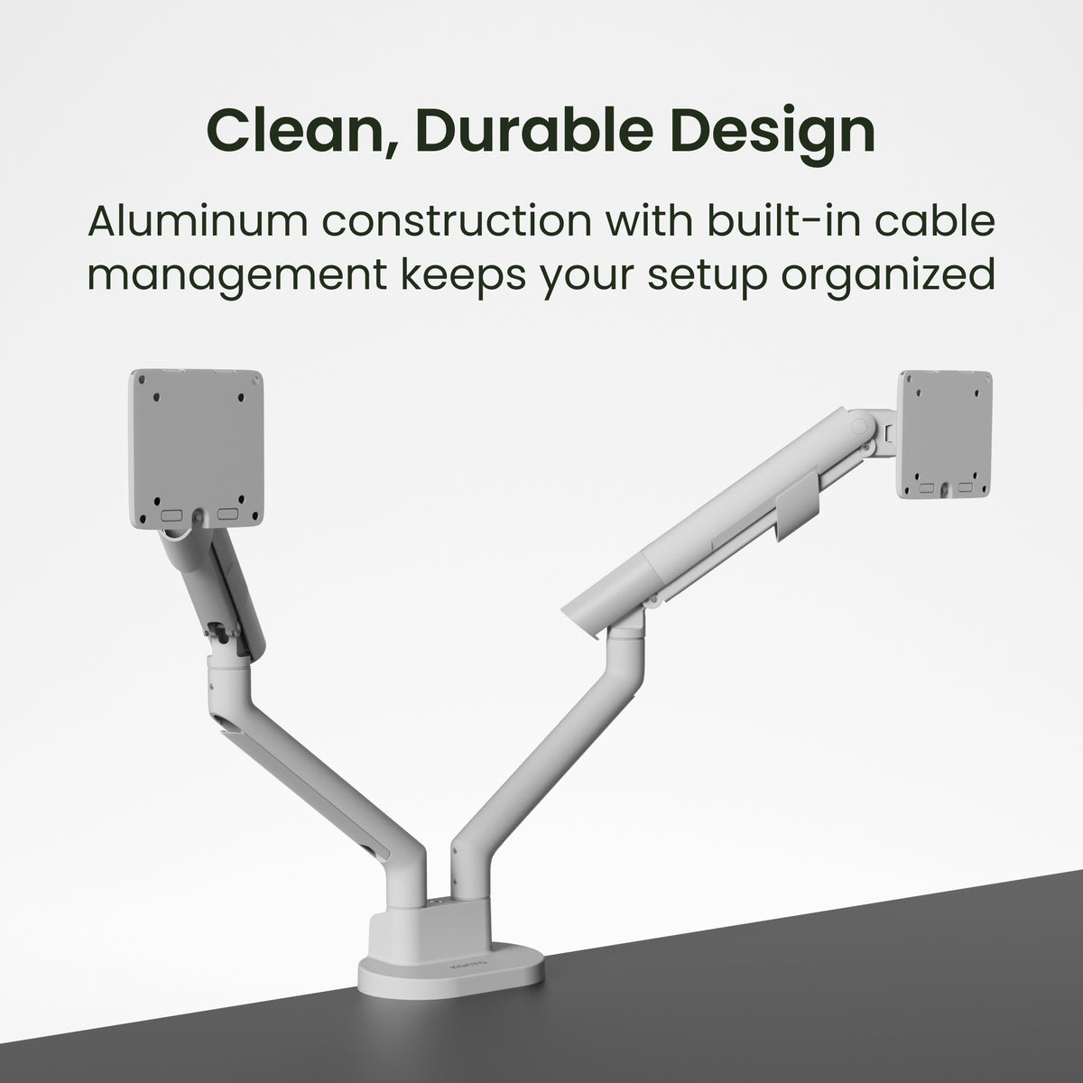 Kanto DM2 Dual Monitor Desktop Mount with Spring-Assisted Height Adjustment - White