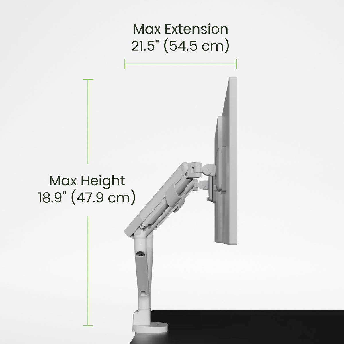 Kanto DM2 Dual Monitor Desktop Mount with Spring-Assisted Height Adjustment - White