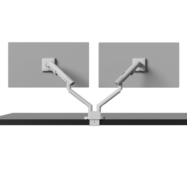 Kanto DM2 Dual Monitor Desktop Mount with Spring-Assisted Height Adjustment - White