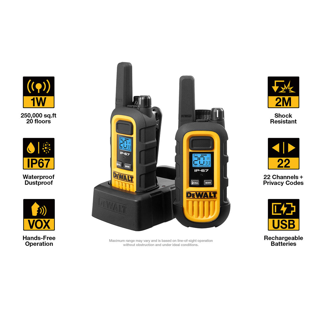 DeWALT DXFRS300 Heavy Duty Walkie Talkies