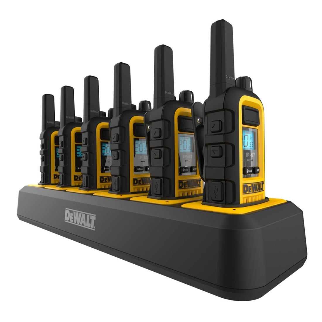 DeWalt 2DXFRS300-BCH6 Heavy Duty 12 DXFRS300 Radios with 2X 6 Port Chargers (2DXFRS300-BCH6)