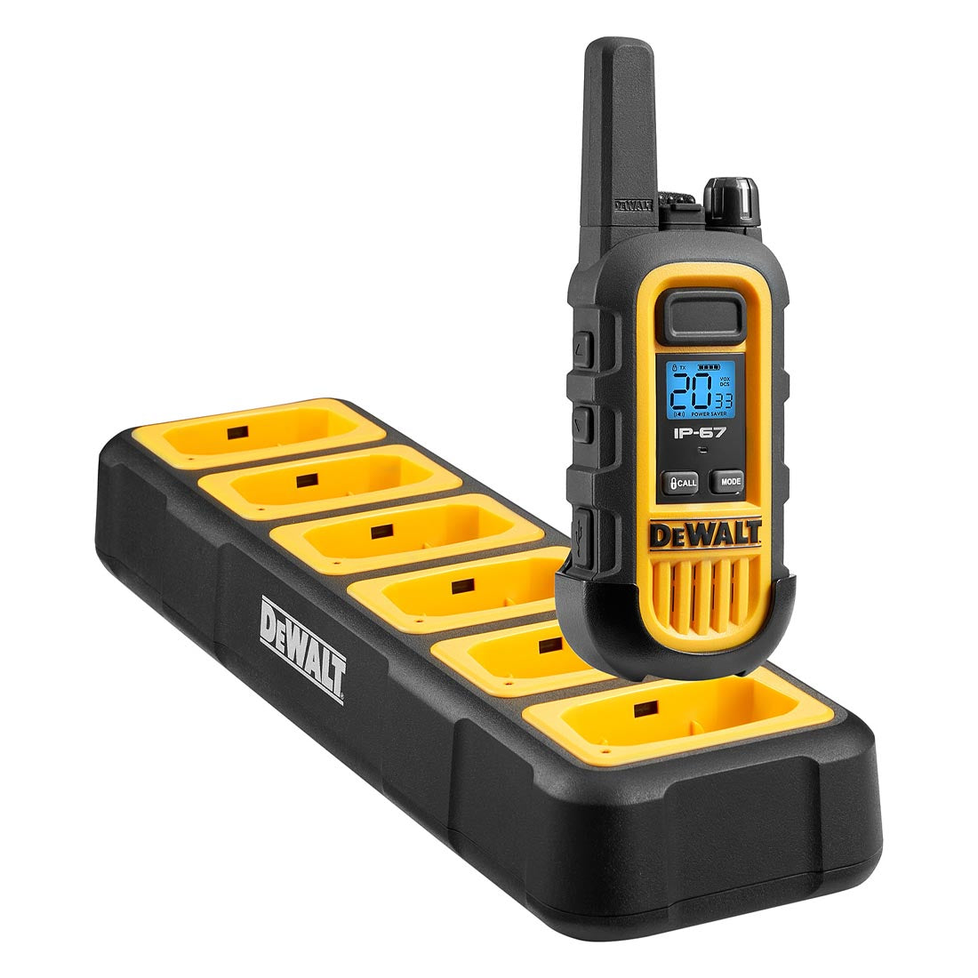 DeWalt DXFRS300BCH6-RM1 Heavy Duty 6 DXFRS300 Radios with 6 Port Charger and 6 Remote Speaker Microphones (DXFRS300BCH6-RM1)