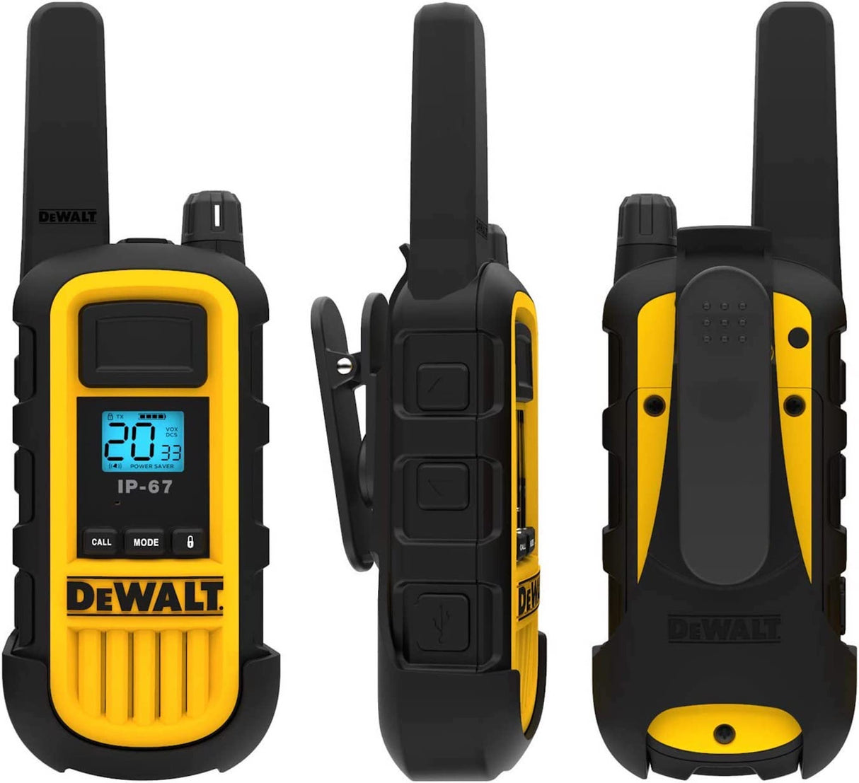 DeWalt DXFRS800BCH6-SV1 Heavy Duty Radios with Port Charger and Surveillance Headphones - 6 Pack