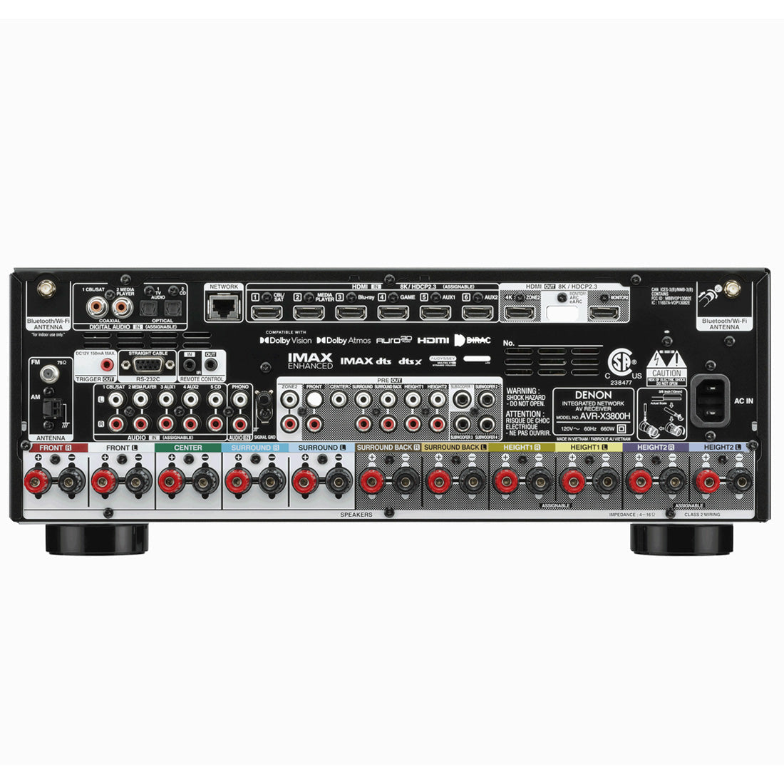 Denon AVR-X3800H 9.4 Channel 8K AV Receiver | Home Subwoofer