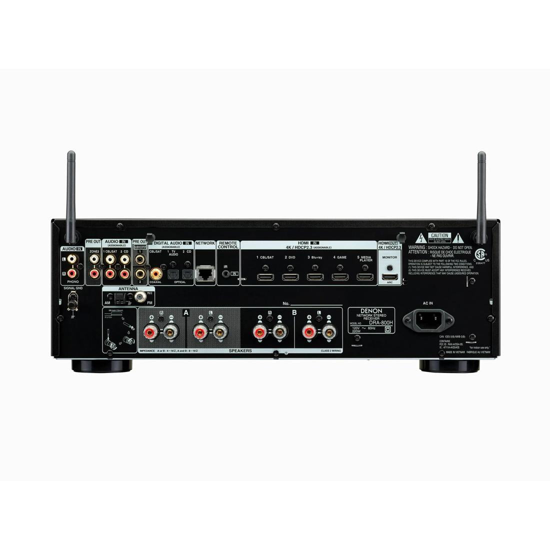 Denon DRA-800H 2.2 Ch. AV Receiver rear I/O panel