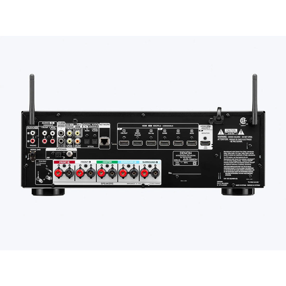 Denon AVR-S660H 5.2 Ch. 75W 8K AV Receiver - B-Stock