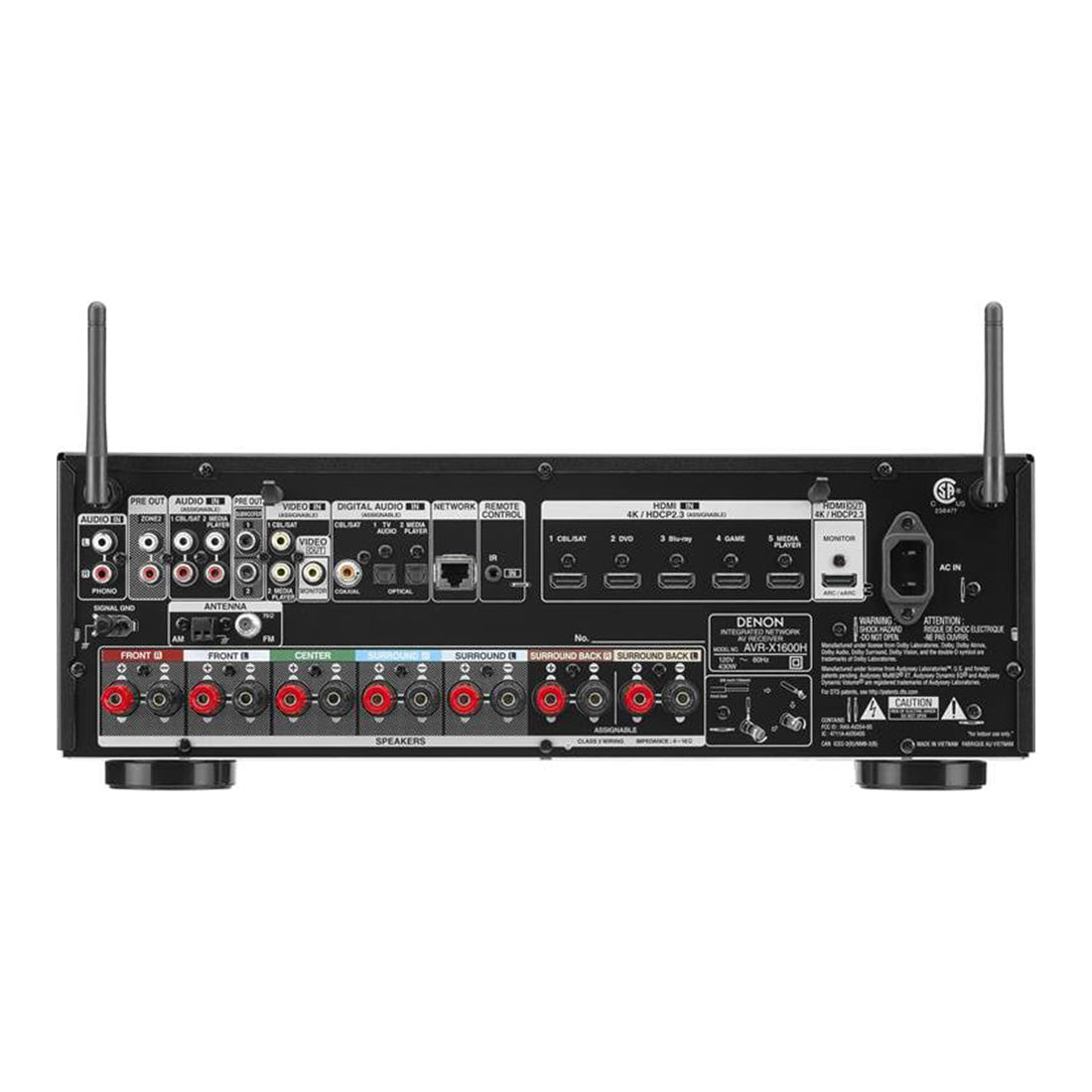 Denon AVR-X1600H 7.2 Ch. Integrated Network AV Receiver - B-Stock