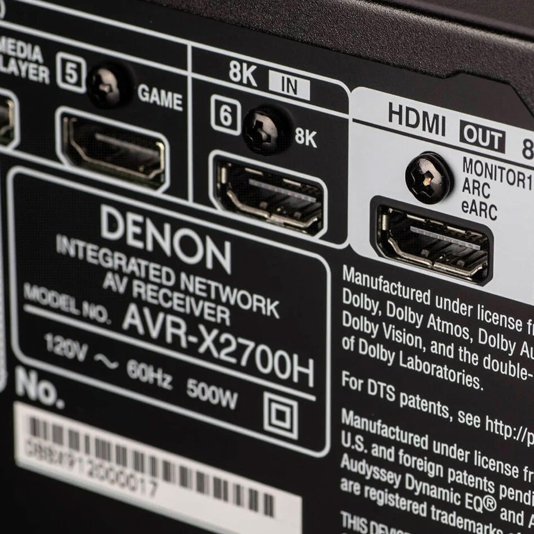 Denon AVR-X2700H - Refurbished 7.2 Ch. 95W 8K AV Receiver - B-Stock