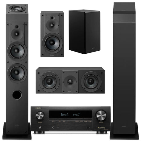Denon AVR-X1800H 7.2 Channel 8K AV Receiver | Sony SS-CS3M2 7.0 Speaker Bundle #1
