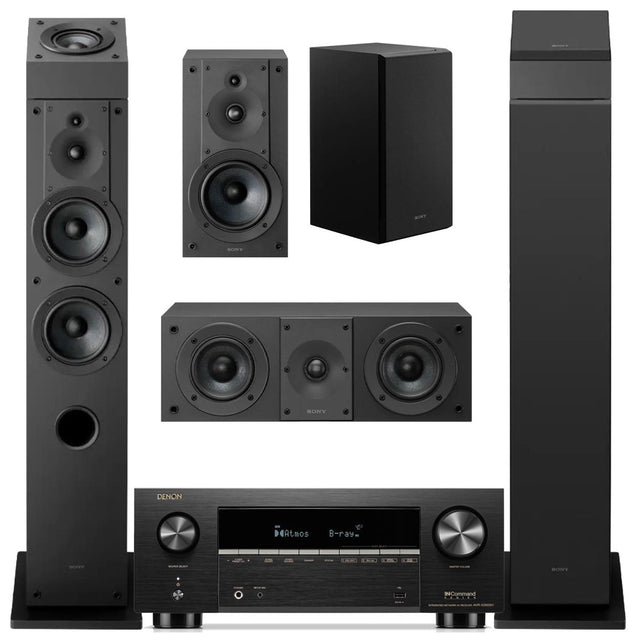 Denon AVR-X3900H 9.4 Channel AV Receiver with HEOS | Sony SS-CS3M2 7.0 Speaker Bundle #1