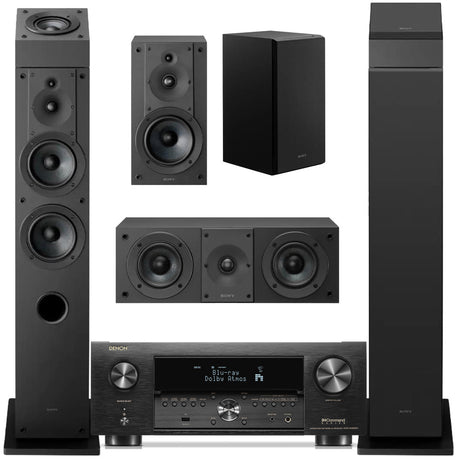 Denon AVR-X4800H 9.4 Channel 8K AV Receiver | Sony SS-CS3M2 7.0 Speaker Bundle #1
