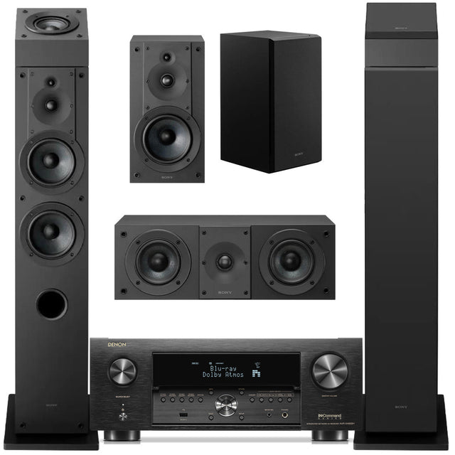 Denon AVR-X4800H 9.4 Channel 8K AV Receiver | Sony SS-CS3M2 7.0 Speaker Bundle #1