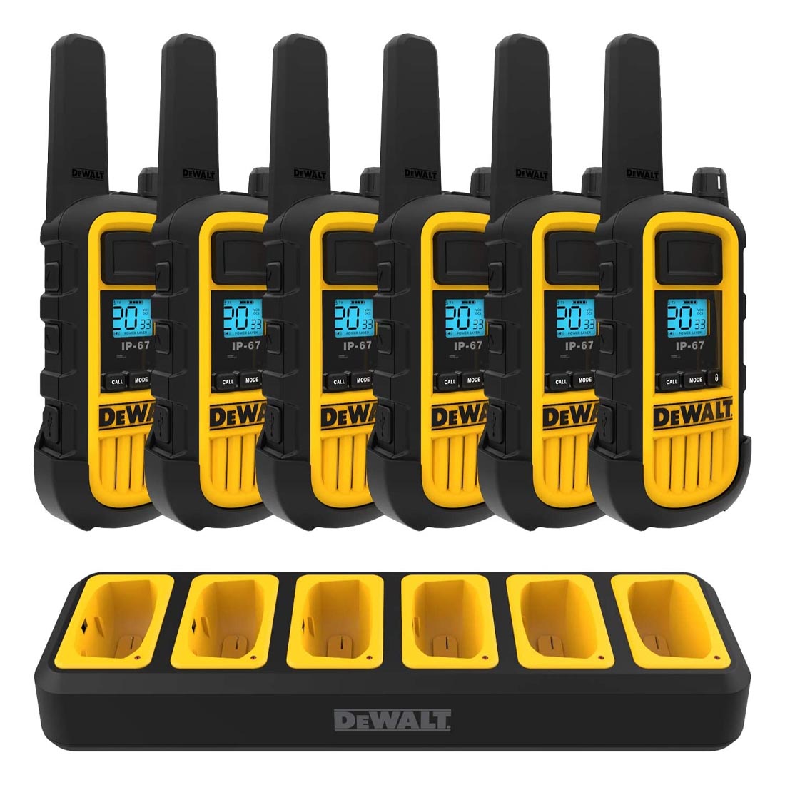 Dewalt 2DXFRS800-BCH6 Heavy Duty 12 DXFRS800 Radios with 2X 6 Port Chargers (2DXFRS800-BCH6)