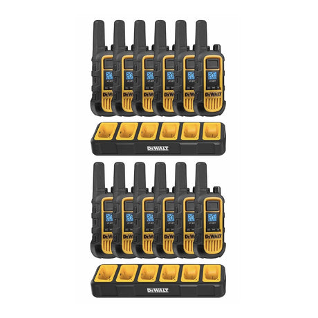 Dewalt 2DXFRS800-BCH6 Heavy Duty 12 DXFRS800 Radios with 2X 6 Port Chargers (2DXFRS800-BCH6)