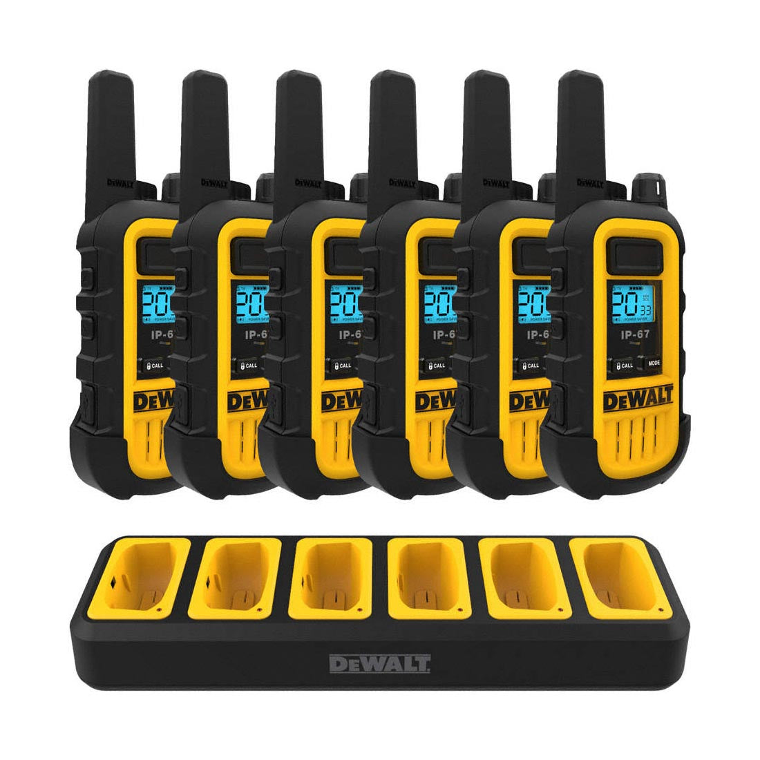 Dewalt 4DXFRS300-BCH6 Heavy Duty 24 DXFRS300 Radios with 4X 6 Port Chargers (4DXFRS300-BCH6)