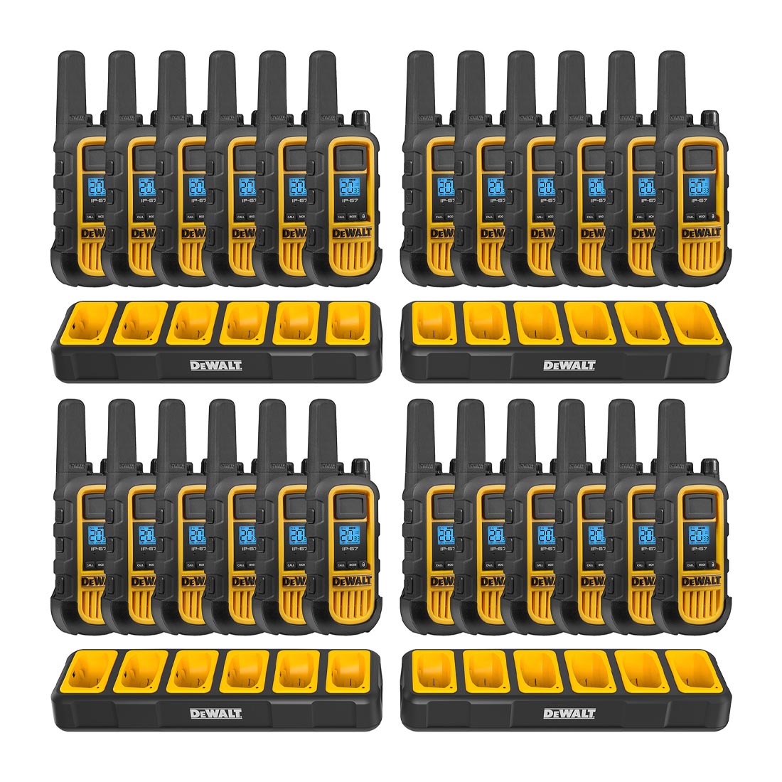 Dewalt 4DXFRS800-BCH6 Heavy Duty 24 DXFRS800 Radios with 4X 6 Port Chargers (4DXFRS800-BCH6)