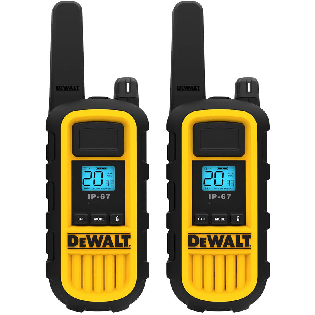 DeWalt 1DXFRS300-SV1 Heavy-Duty GMRS Walkie Talkie with Surveillance Headset- 2 Pack