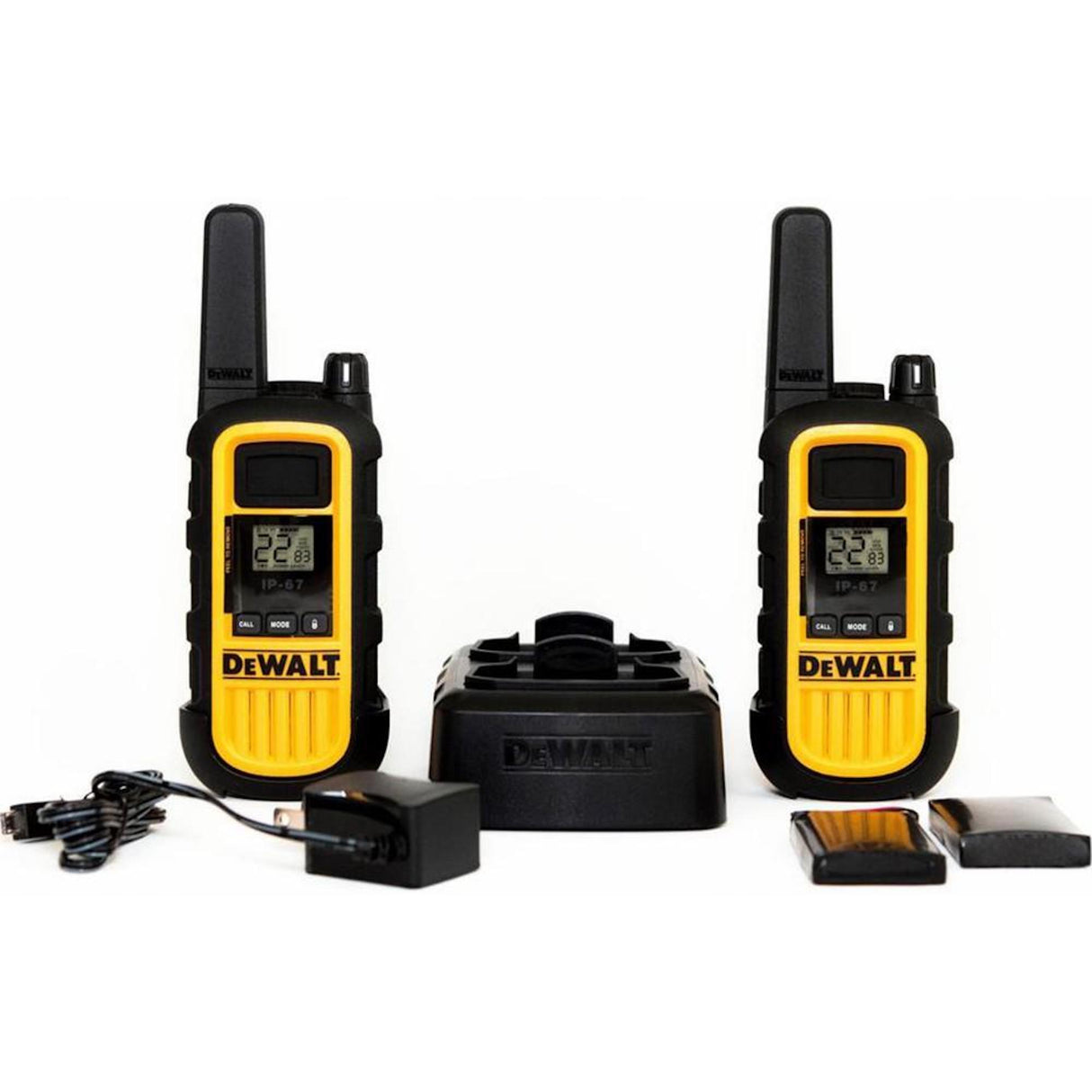 DeWalt 1DXFRS300-SV1 Heavy-Duty GMRS Walkie Talkie with Surveillance Headset- 2 Pack