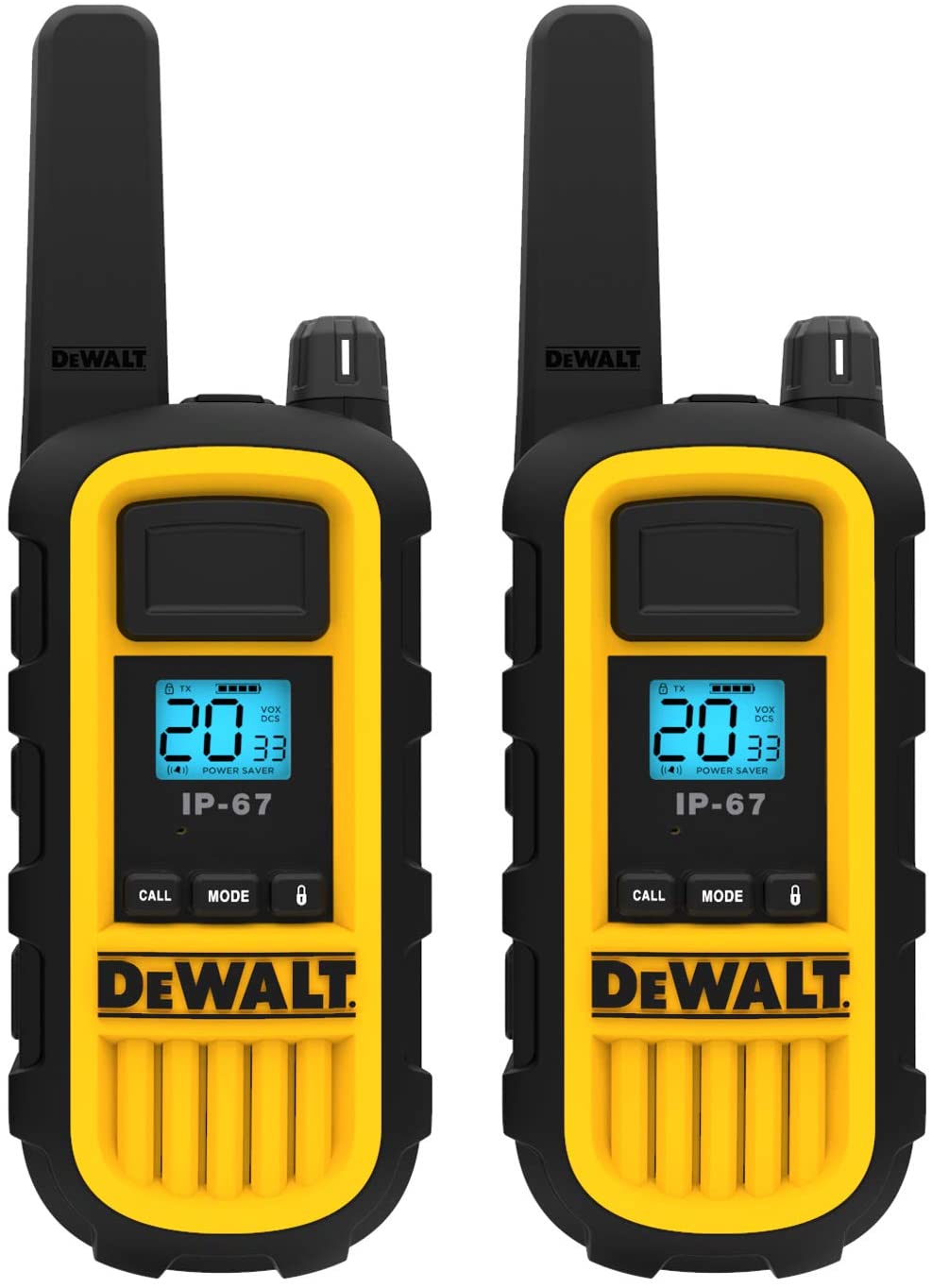 DeWalt 1DXFRS300-SV1 Heavy-Duty GMRS Walkie Talkie with Surveillance Headset- 2 Pack