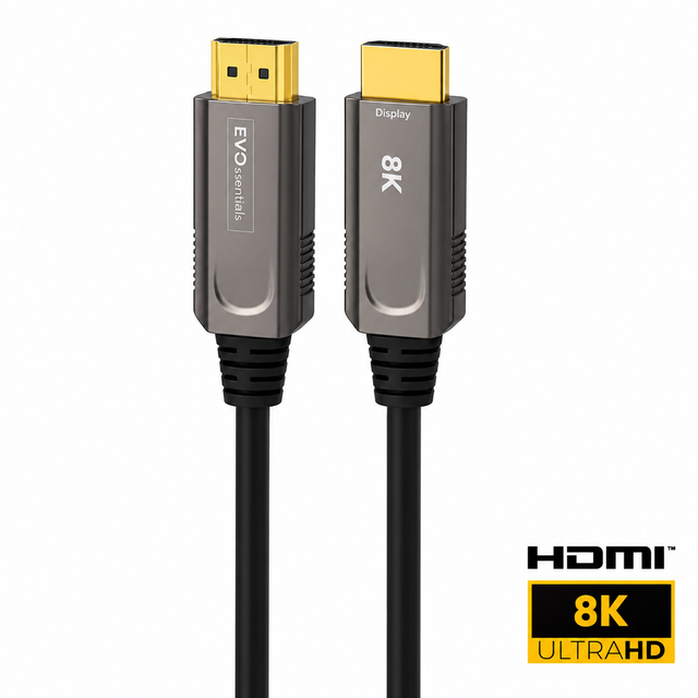 EVOssentials - HDMI 2.1V 8K A to A Hybrid Optical Fiber HDMI Cable 6M