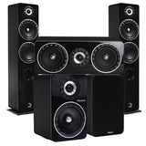 Elipson ELIPF14FBK Floor Standing Speakers (Pair) | ELIPF6BBK Bookshelf Speakers (Pair) | ELIPF11CBK Center Channel Speaker - Black - Bundle