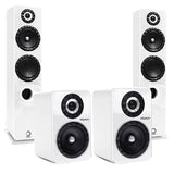 Elipson ELIPF14FWT Floor Standing Speakers (Pair) | ELIPF6BWT Bookshelf Speakers (Pair) - White - Bundle