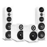 Elipson ELIPF34F Floor Standing Speakers (Pair) | ELIPF8BWT Bookshelf Speakers (Pair) - White - Bundle