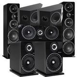 Elipson ELIPF34F Floor Standing Speakers (Pair) | ELIPF8B Bookshelf Speakers (Pair) | ELIPF14CBK Center Channel Speaker | ELIPF7SRBK Surround Speakers (Pair) - Black - Bundle