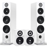 Elipson ELIPF24FWT Floor Standing Speakers (Pair) | ELIPF6BWT Bookshelf Speakers (Pair) - White - Bundle