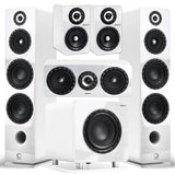 Elipson ELIPF24FWT Floor Standing Speakers (Pair) | ELIPF6BWT Bookshelf Speakers (Pair) | ELIPF11CWT Center Channel Speaker | ELIPFSUB10WT Subwoofer  - White - Bundle