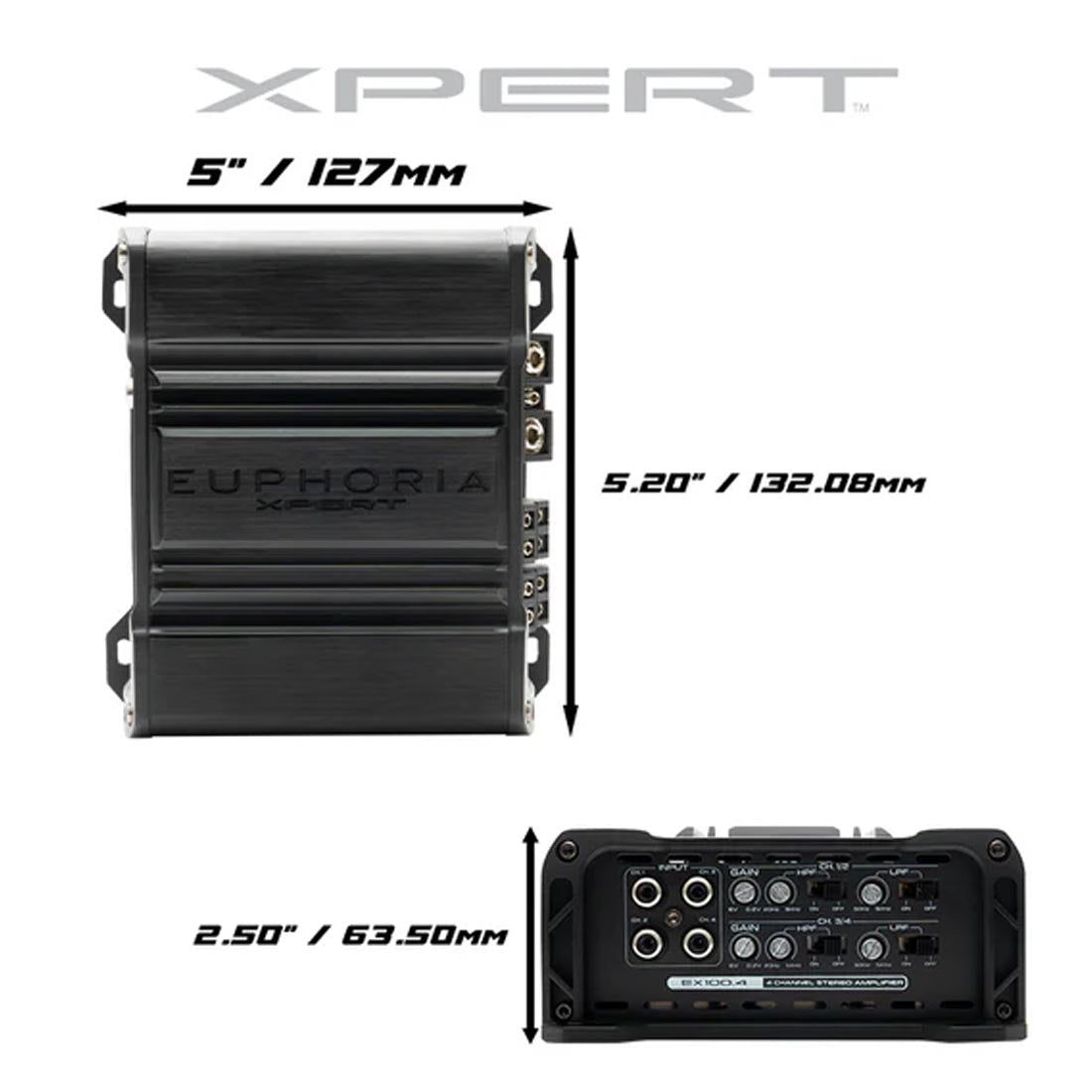 Euphoria XPERT EX100.4 4-Channel Full Range Class D Mini Amplifier (EX1004)