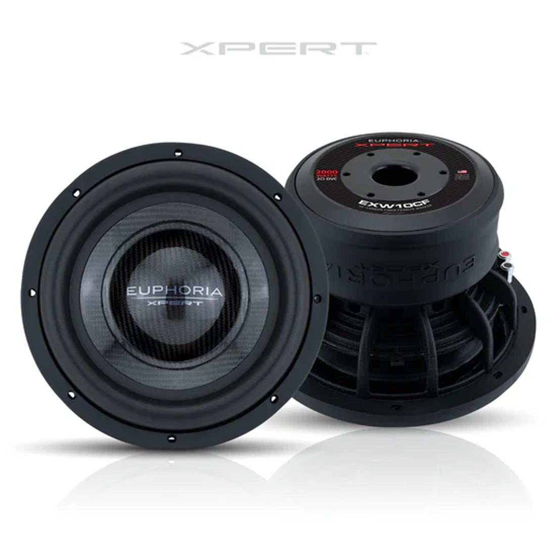 Euphoria XPERT EXW10CF 10" 2-Ohm Carbon Fiber DVC Subwoofer - Each