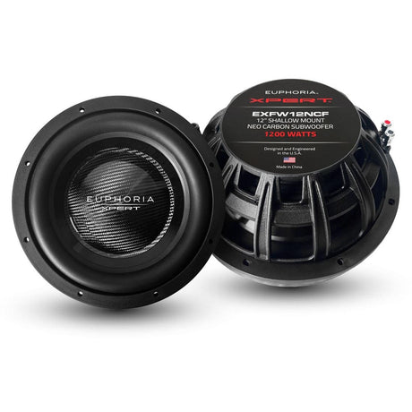 Euphoria XPERT EXFW12NCF 12" NEO Carbon Fiber Shallow Mount Subwoofer