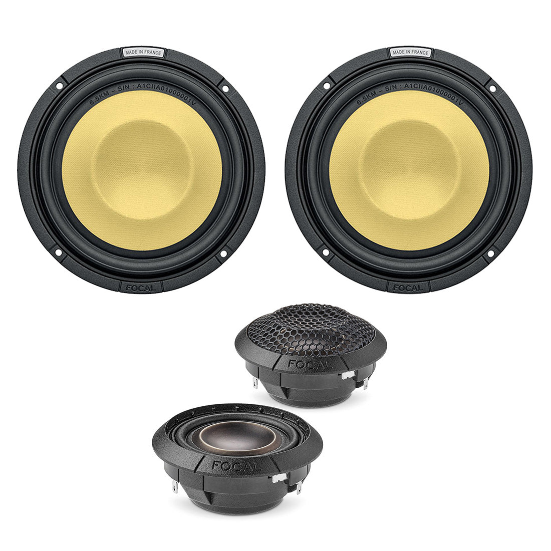 Focal FRAK K2 Power M Line Tweeters - Pair | 6.5KM K2 6.5" Midbass Speakers - Bundle