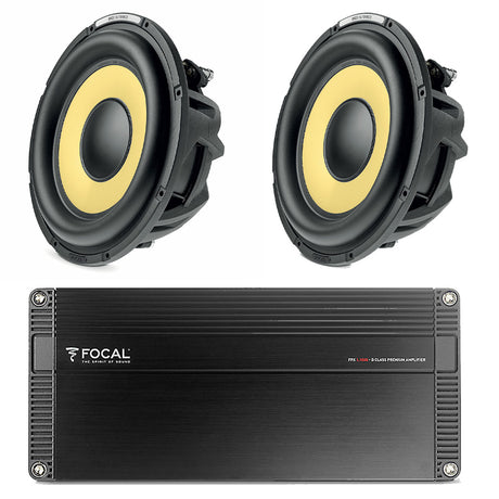 Focal SUB25KXSE 10" K2 Series Subwoofers (2) | Focal FPX 1.1000 Performance Series Class D 1000W RMS Monoblock Amplifier -Bundle