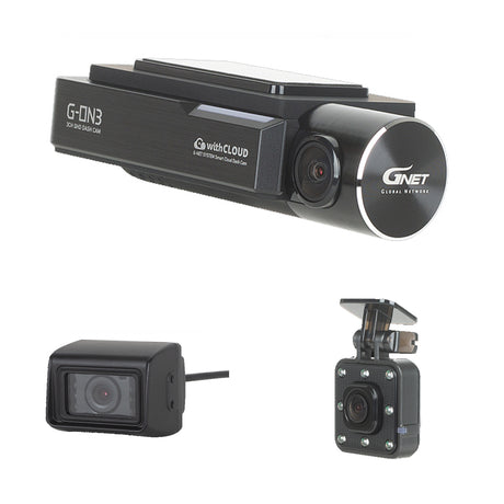 GNET G-ON3T1 3 Channel HDR 1440p Dash Cam with 1080p Interior and Exterior IR