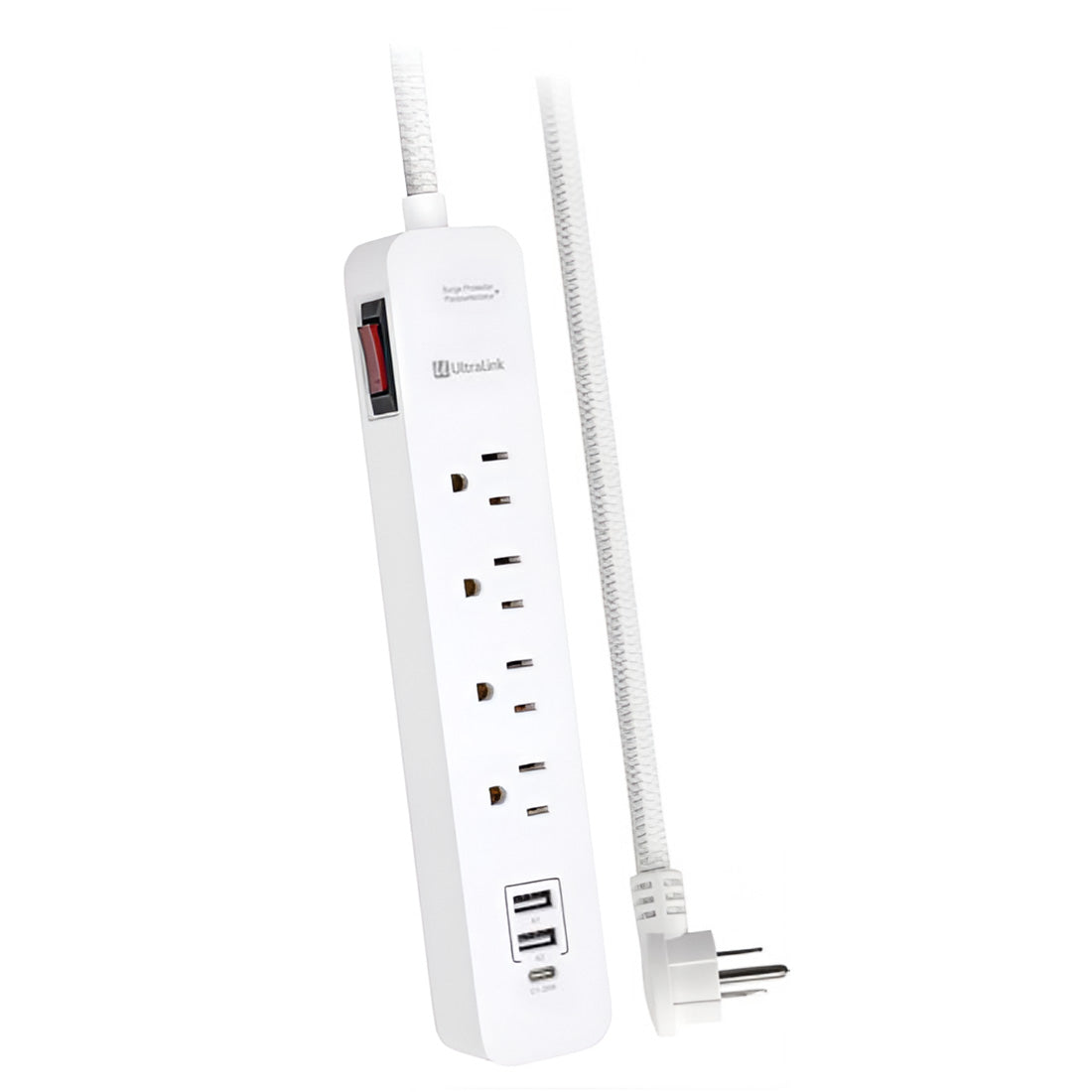 Ultralink ULPSP4 Surge Protector - 4 AC Outlet - 3 USB