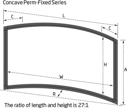 Grandview LF-PH135 Prestige Series 135” Permanent Curve Fixed Frame Screen
