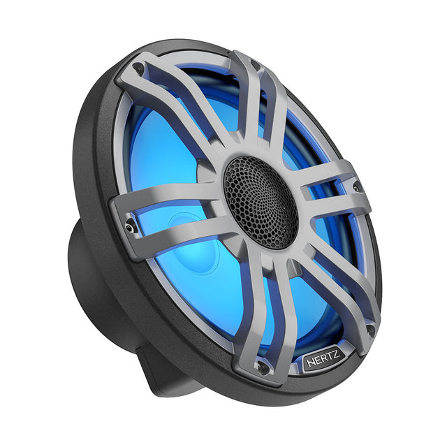 Hertz HMX8.8S-LD-G.2 8.8" Marine Speakers with RGB LED Lights and Grey Grilles - Black - Pair