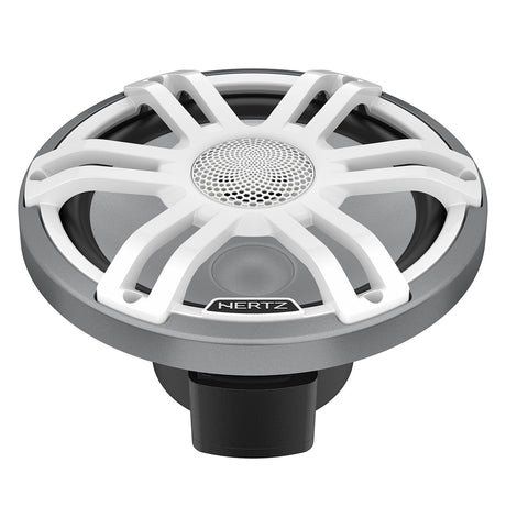 Hertz HMX8.8S-LD-SW.2 8.8" Marine Speakers with RBG LED Lights and White Grilles - Silver - Pair
